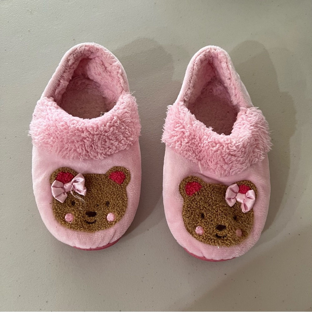 Toddler Girls teddy bear slippers